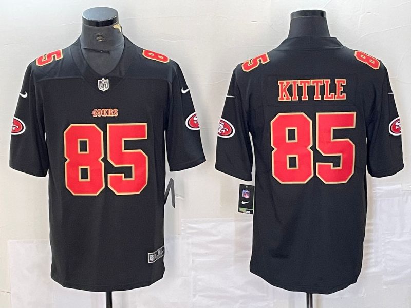 Men San Francisco 49ers #85 Kittle Black gold 2023 Nike Vapor Limited NFL Jersey style 2->houston texans->NFL Jersey